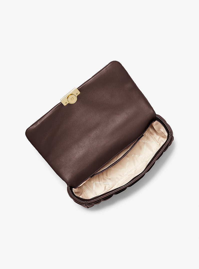 Tribeca Large Quilted Leather Shoulder Bag in CHOCOLATE | Michael Kors