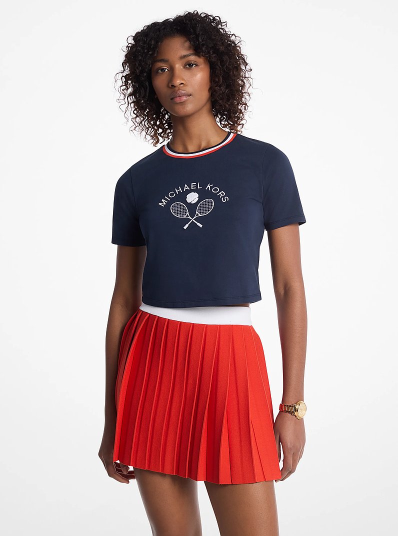 Embellished Cotton Baby Tee in MIDNIGHTBLUE | Michael Kors