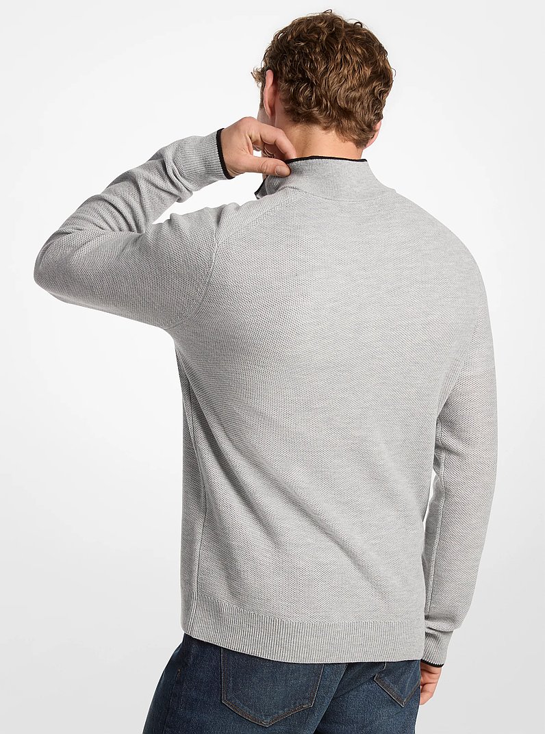 Wool Blend Quarter-Zip Sweater in HEATHER GREY - Sale | Michael