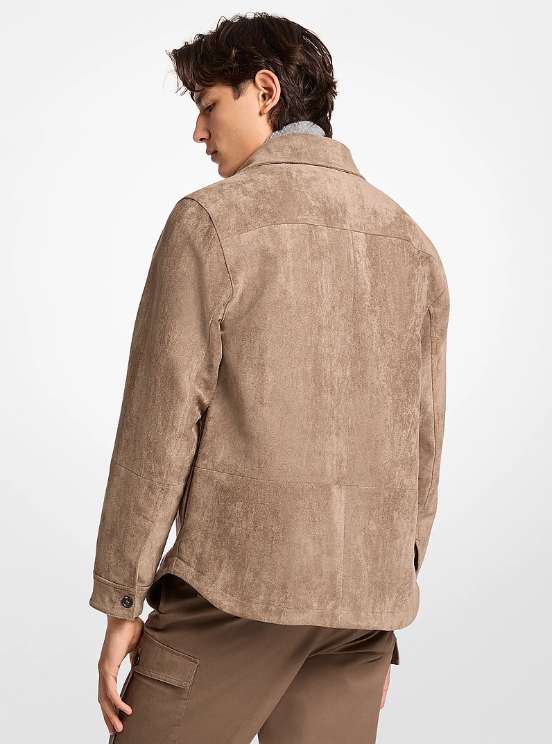 Veste-chemise en microsu&egrave;de de polyester in CHAMPIGNON | Michael Kors