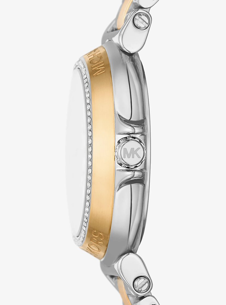 Mini Maren Pav&eacute; Two-Tone Watch in GOLD | Michael Kors