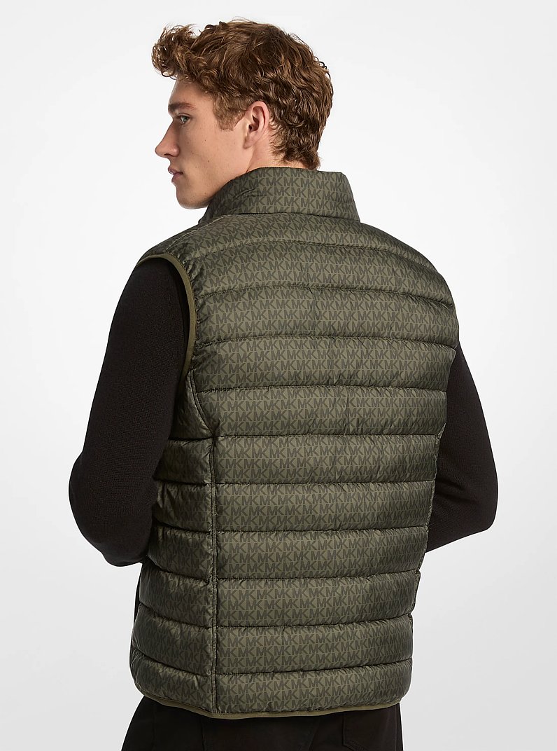 Abbou Signature Logo Reversible Vest in OLIVA | Michael Kors