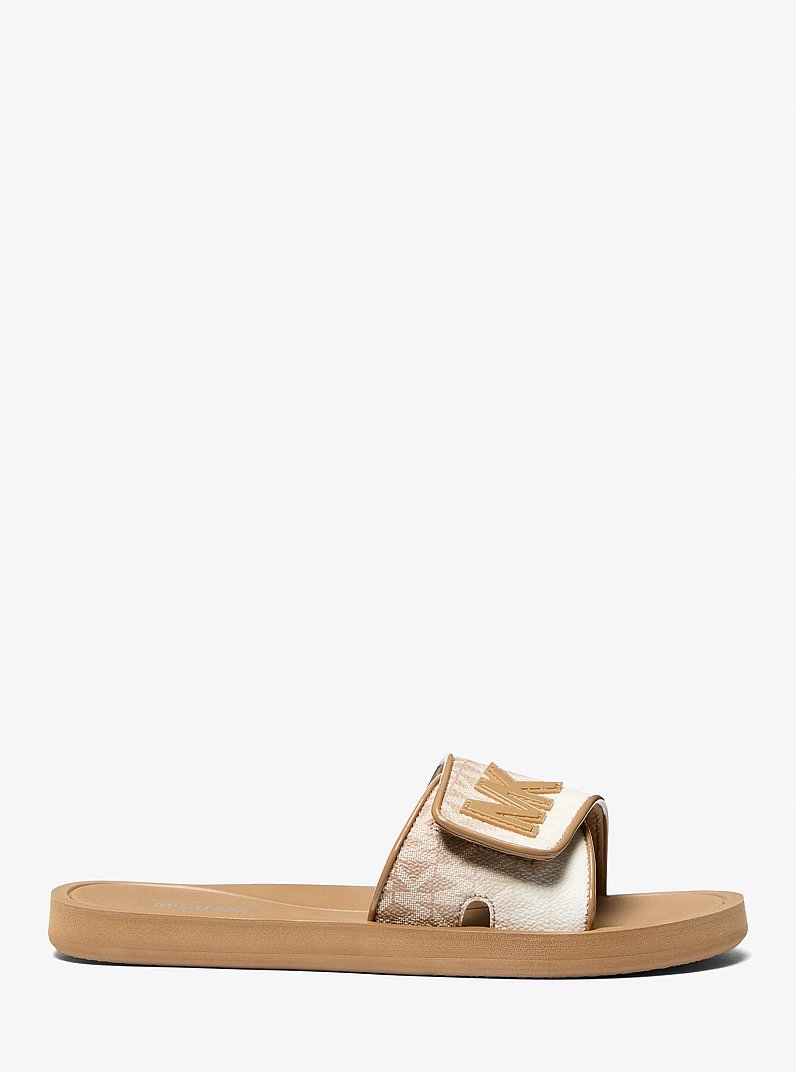 Palmer Ombr&eacute; Signature Logo Slide Sandal in HUSK | Michael Kors