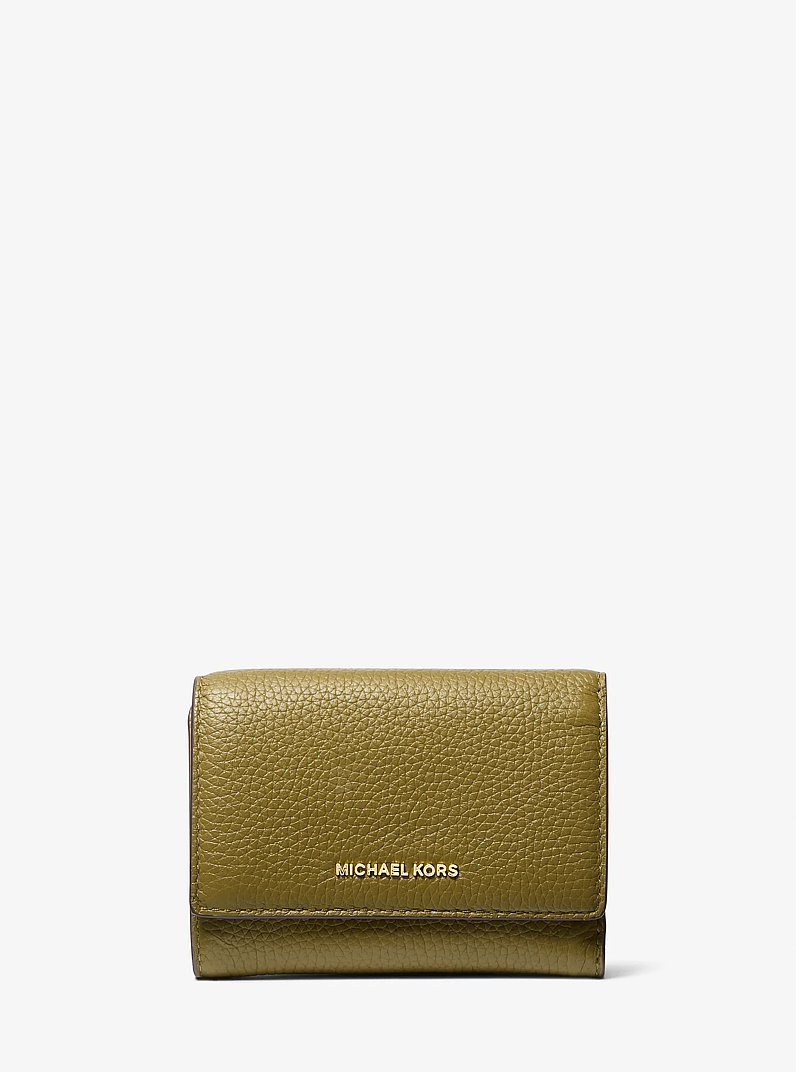 Bryant Medium Pebbled Leather Wallet in SAFARI GREEN | Michael Kors