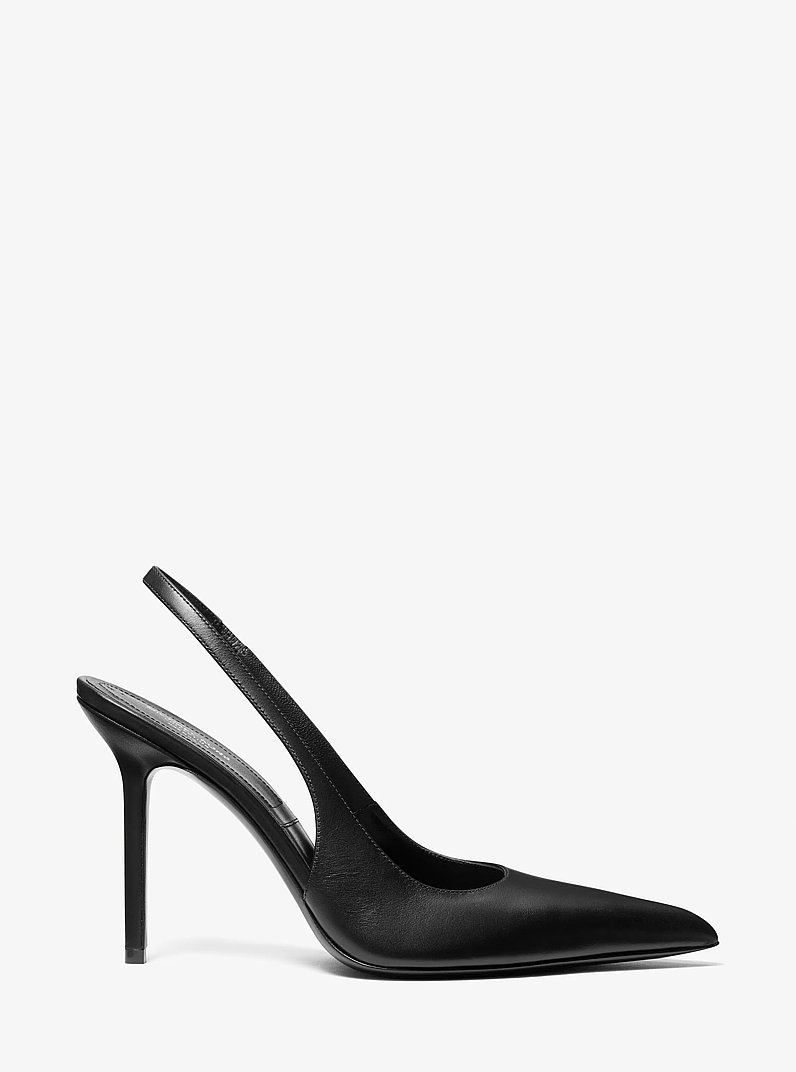 Reece Leather Slingback Pump in BLACK | Michael Kors