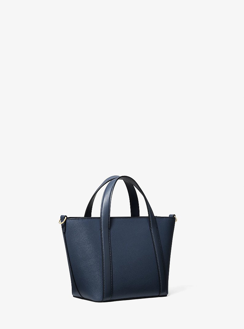Draagtas Pratt van saffianoleer, klein in MARINEBLAUW | Michael Kors