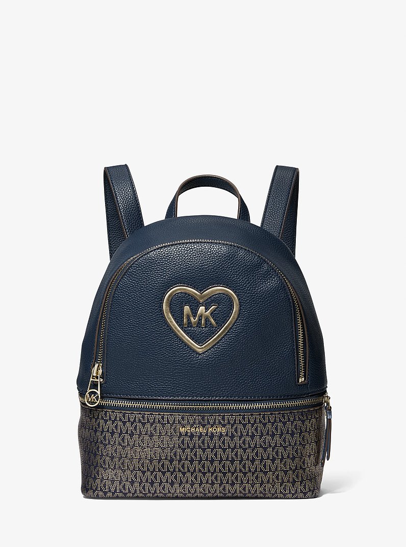 Logo Heart Embellished Kids Backpack in NAVY | Michael Kors