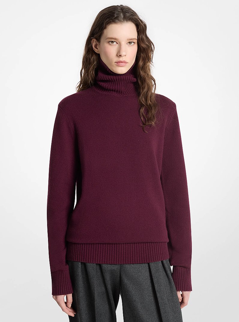 Su&eacute;ter Joan de cuello alto de cachemira in VINO | Michael Kors