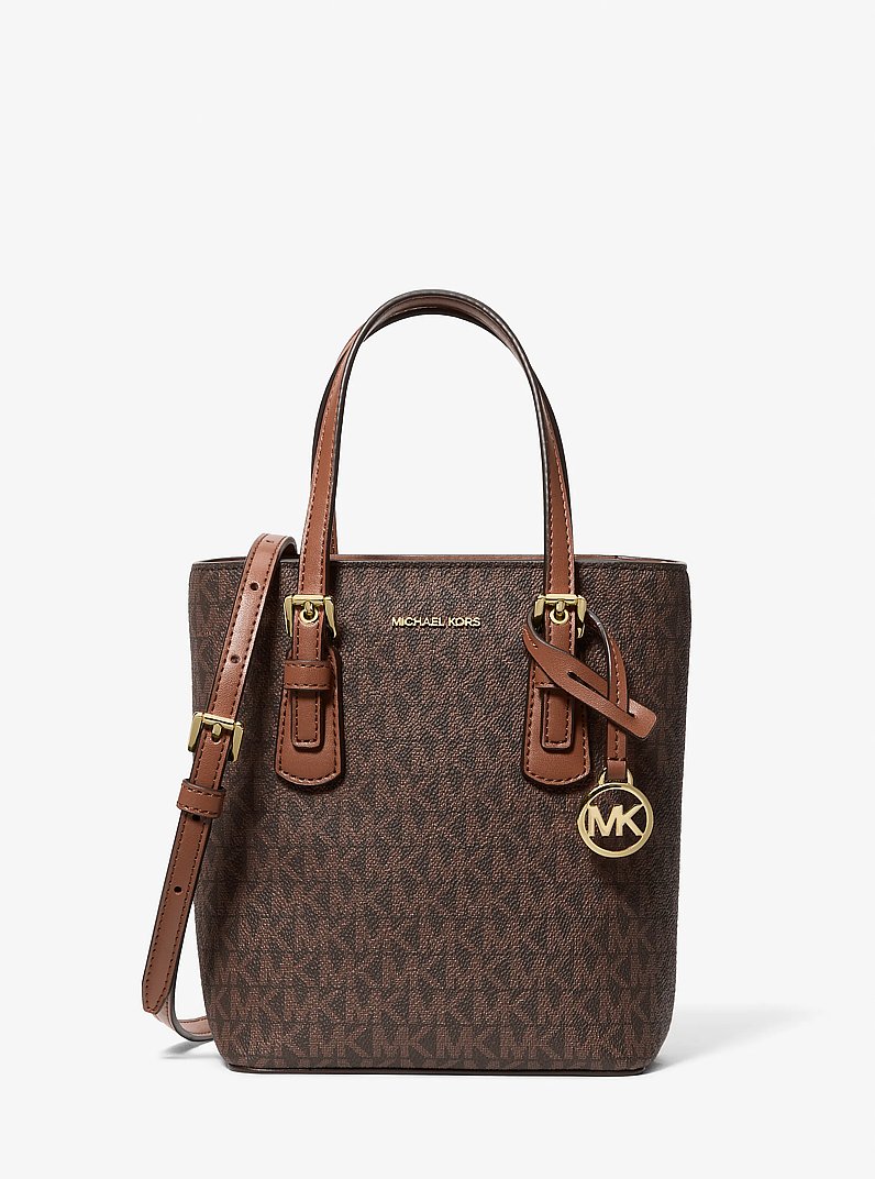 Voyager Extra-Small Signature Logo Convertible Crossbody Bag in BROWN | Michael Kors