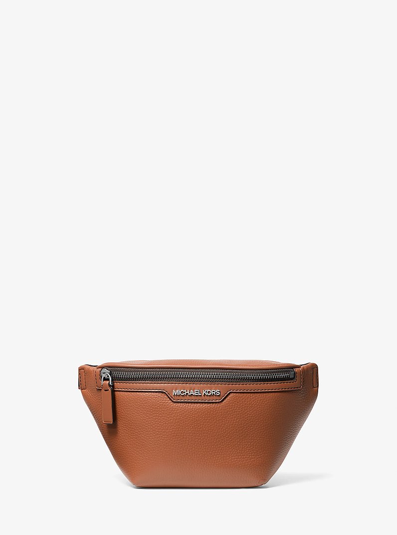 Mochila bandolera Cooper peque&ntilde;a de cuero in LUGGAGE | Michael Kors