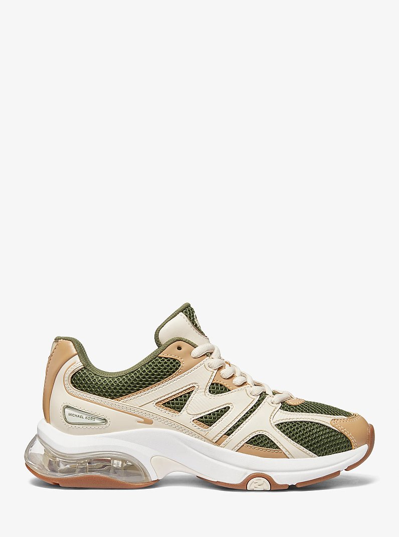 Kit Extreme Mesh and Leather Trainer in AMAZON GREEN MULTI | Michael Kors