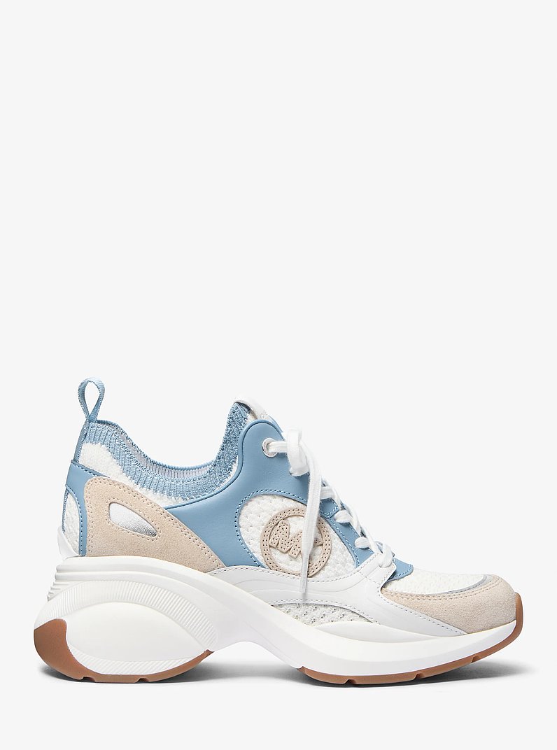 Zuma Color-Block Leather and Mesh Trainer in CHAMBRAY | Michael Kors
