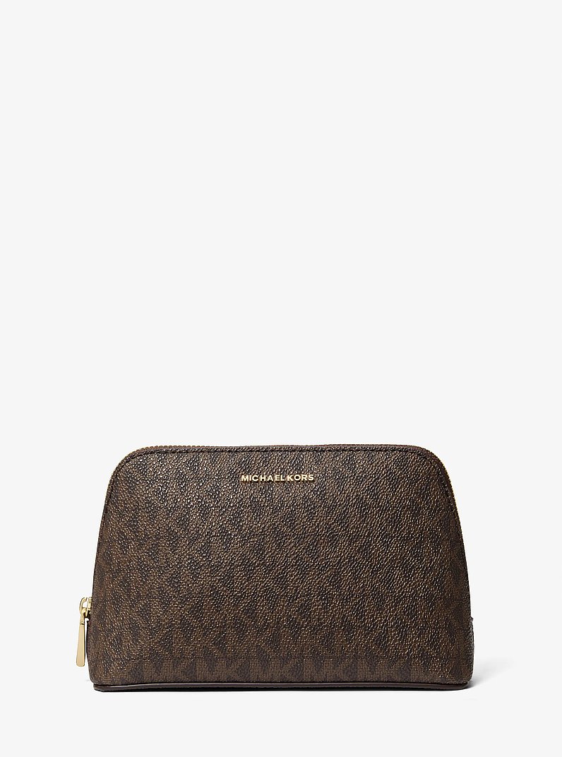 Kulturbeutel Jet Set Small mit Signature-Logomuster in BRN/EICHELBR | Michael Kors