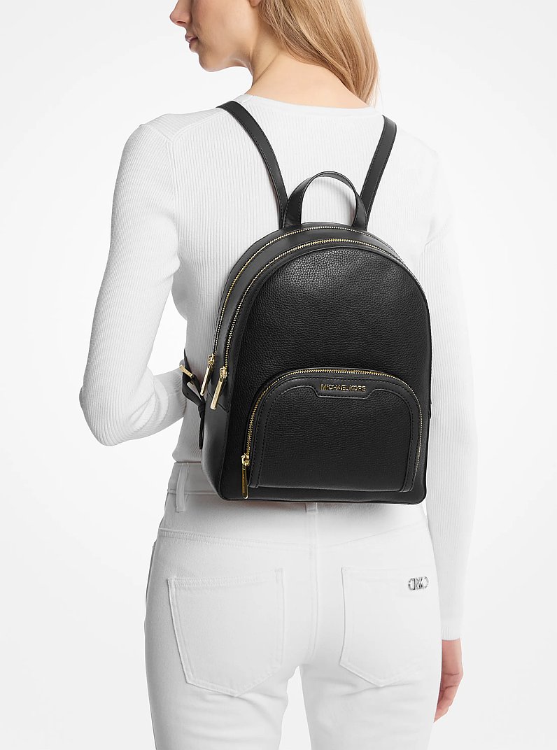 Mochila Jaycee mediana de piel granulada in NEGRO | Michael Kors