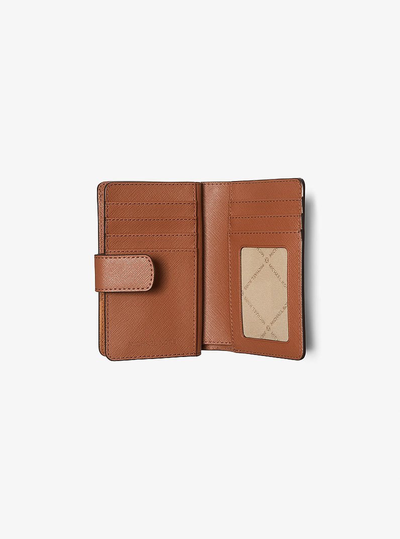 Medium Crossgrain Leather Wallet in LUGGAGE | Michael Kors