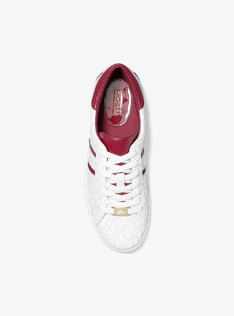 Sneaker Keaton mit Signature-Logomuster und Streifen in DUNKELROT | Michael Kors