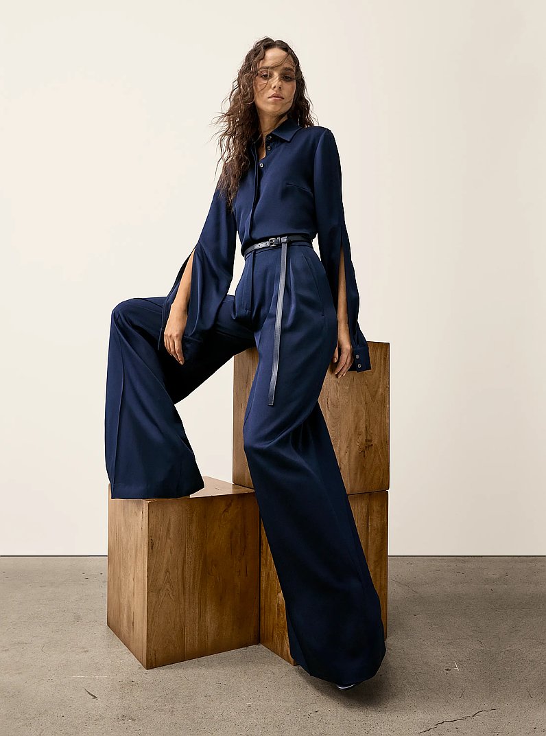 Jodi Leather Trouser Belt in MIDNIGHT | Michael Kors
