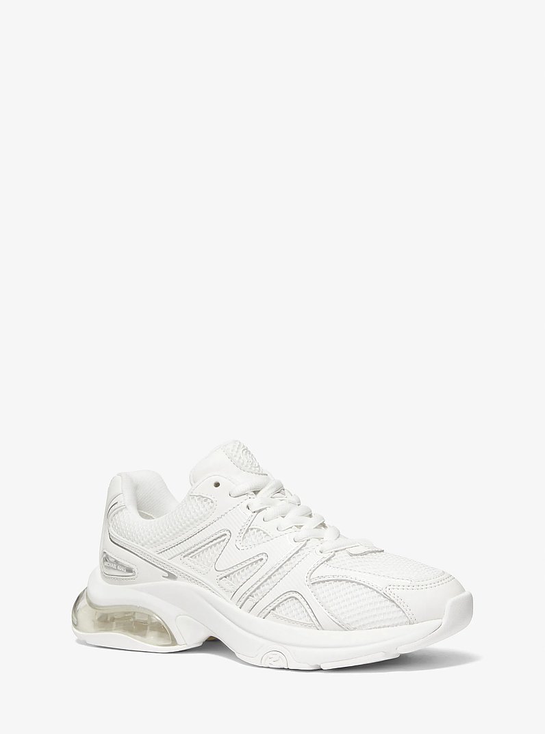 Kit Extreme Mesh and Leather Trainer in OPTIC WHITE | Michael Kors