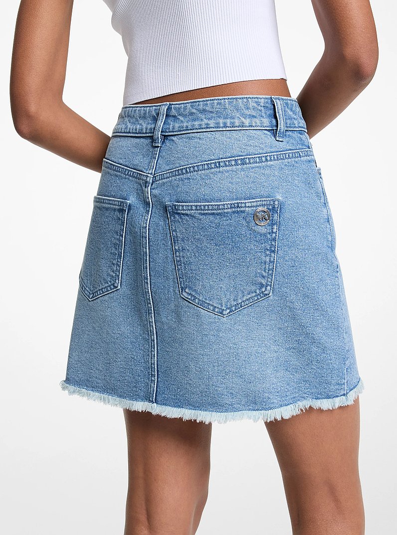 Minifalda de jean deshilachada in AZUL &Aacute;NGEL LAVADO | Michael Kors