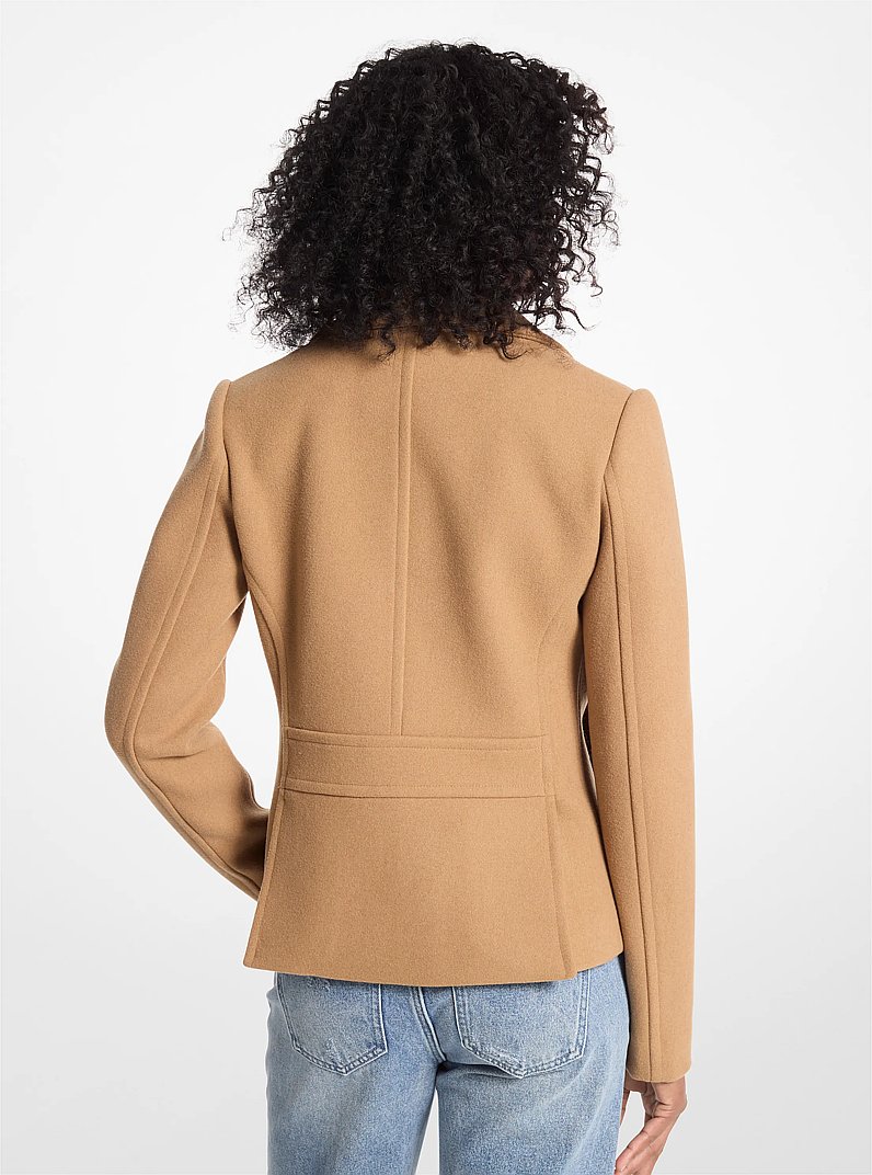 Wool Blend Peacoat in DARK CAMEL | Michael Kors