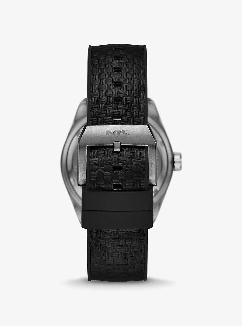 Orologio Accelerator 2.0 oversize tonalit&agrave; canna di fucile con cinturino in silicone testurizzato in NERO | Michael Kors