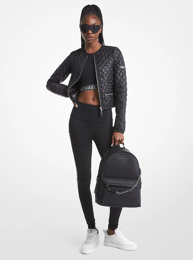 Quilted Satin Cir&eacute; Jacket