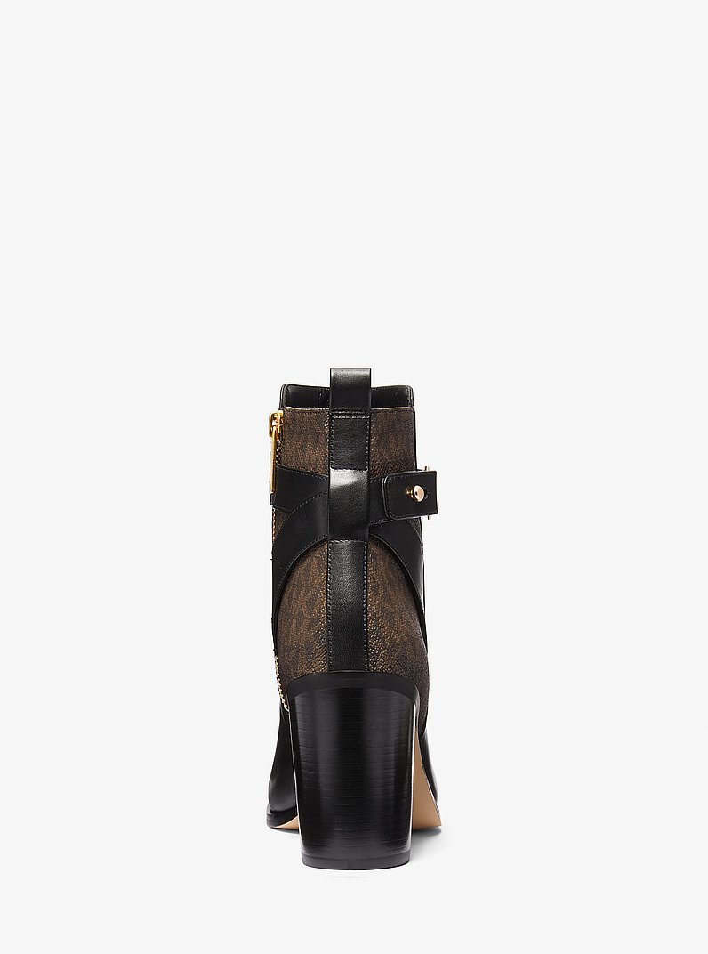 Darcy Leather and Logo Ankle Boot