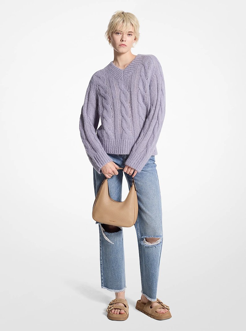 Alpaca Blend Cable Knit Sweater in SWEET LILAC | Michael Kors