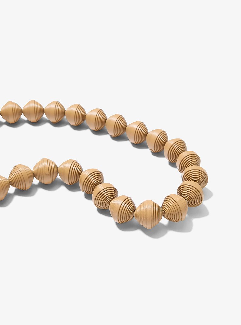 Leather Beads Necklace in CASHEW | Michael Kors