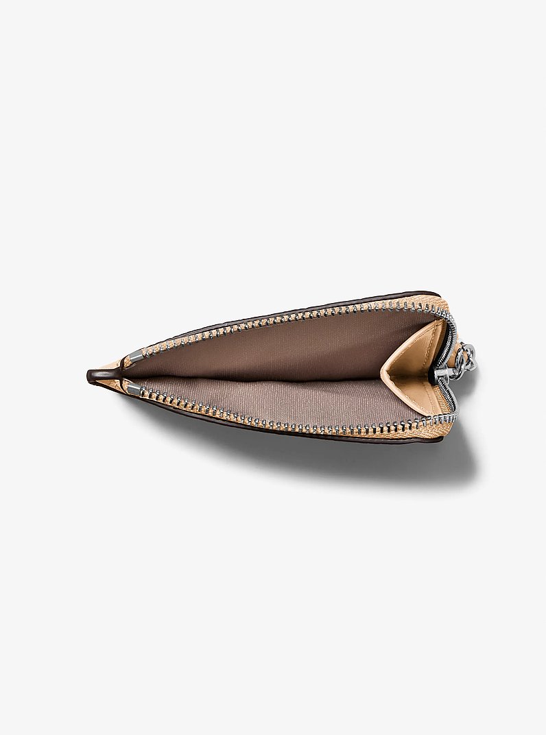 Petit porte-cartes Jet Set en cuir grain&eacute; &agrave; dragonne in CACAHU&Egrave;TE | Michael Kors