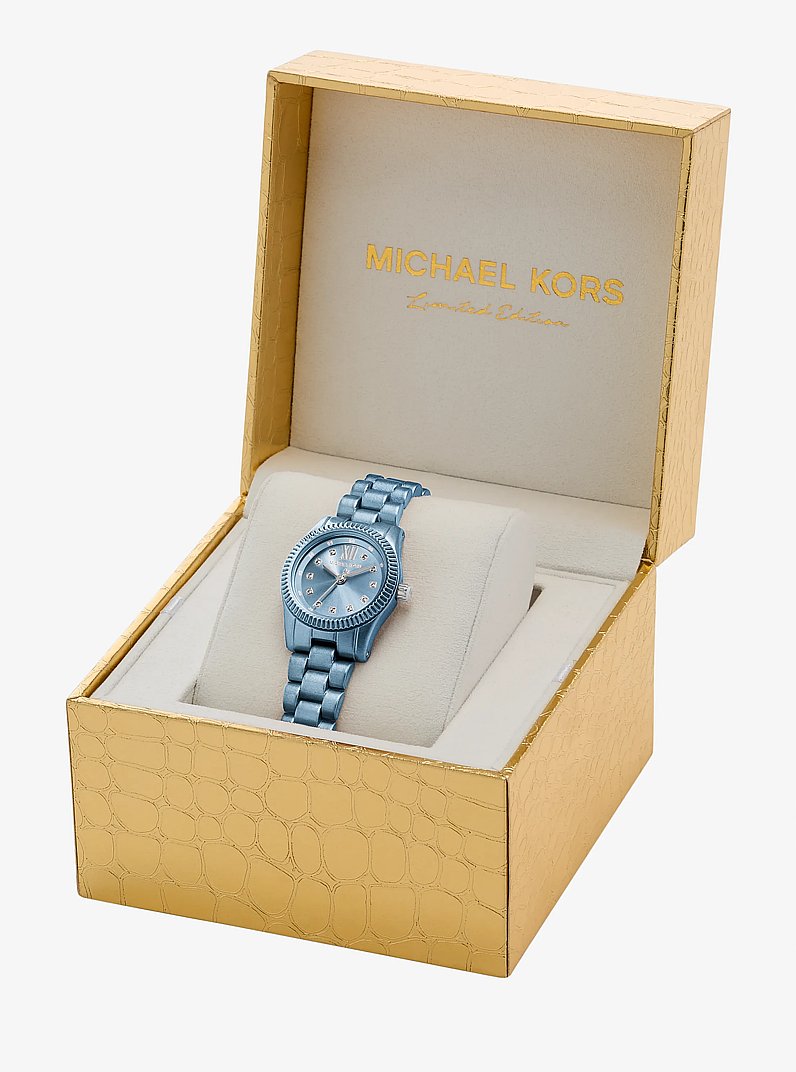 Kleine, blaue Armbanduhr Lexington in limitierter Auflage in CHAMBRAY | Michael Kors