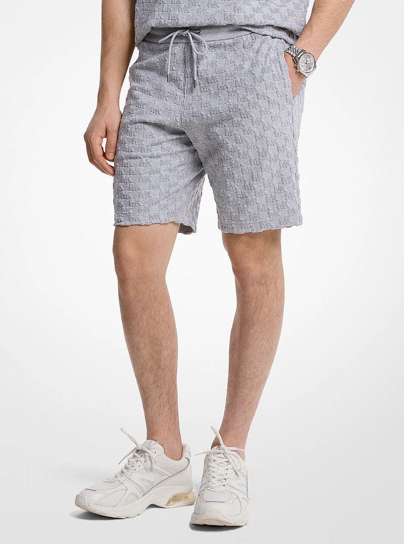 Logo Jacquard Terry Shorts in HEATHER GREY | Michael Kors