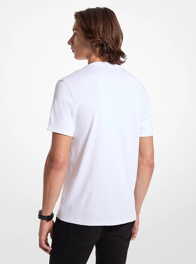 T-Shirt aus Baumwolle mit Rundhalsausschnitt in WEISS | Michael Kors