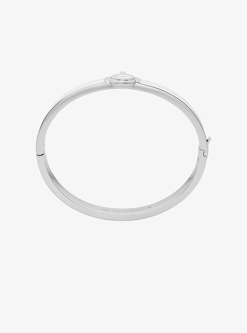 Lock Charm Leather Bangle in PLATEADO | Michael Kors