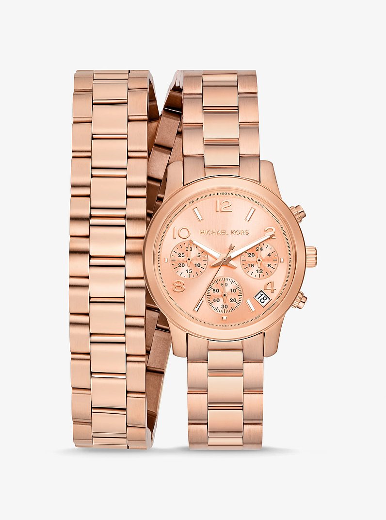 Montre enveloppante Runway de ton or rose in OR ROSE | Michael Kors