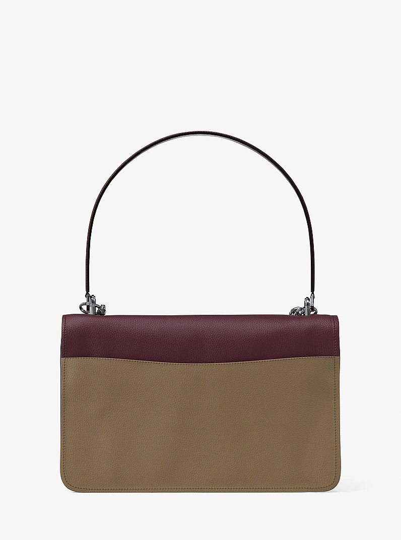 Geantă de umăr Claire mare din piele &icirc;n blocuri de culoare in S&Acirc;NGE DE BOU MULTICOLOR | Michael Kors