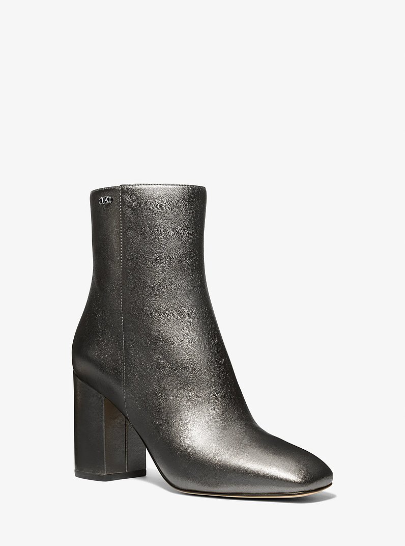 Stiefelette Perla Flex aus Leder in Metallic-Optik in ANTHRAZIT | Michael Kors