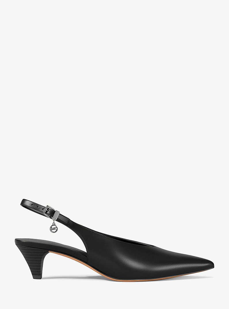 Tonya Leather Slingback Pump in BLACK | Michael Kors