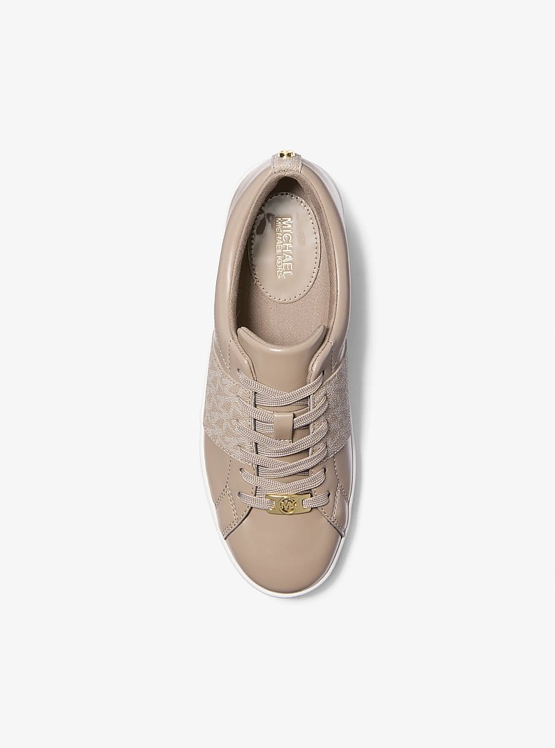 Keaton Signature Logo Stripe Sneaker in BIRCH | Michael Kors