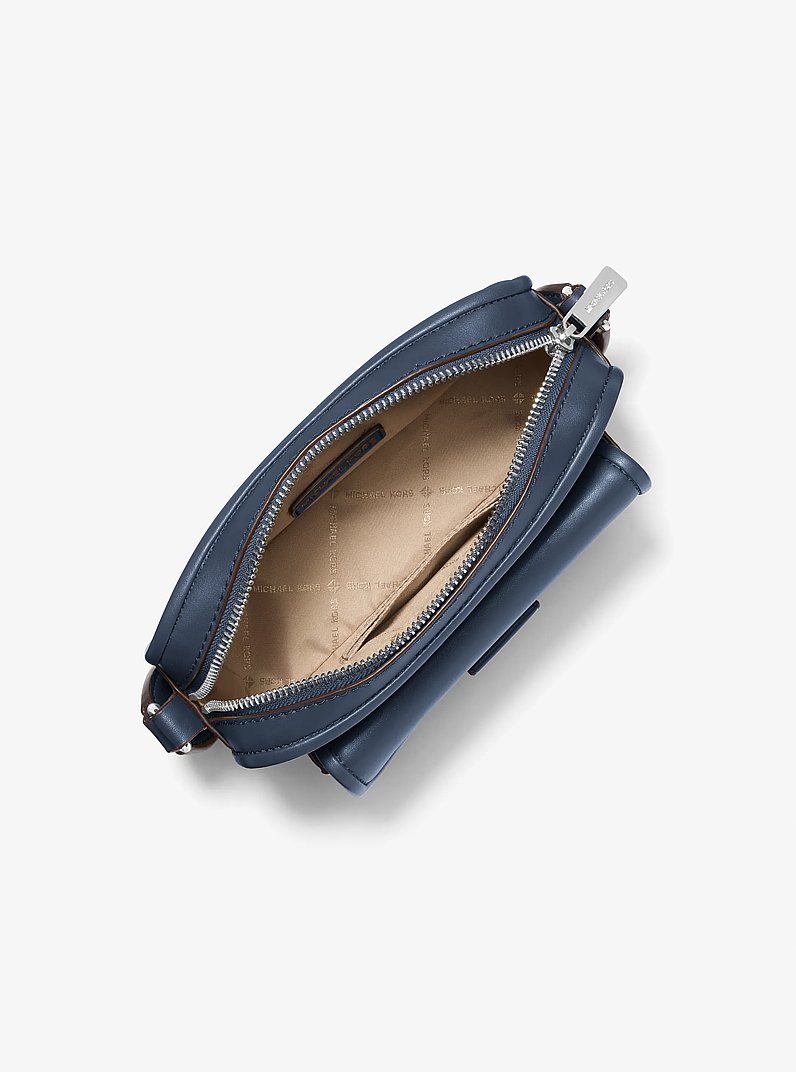 Bradshaw Extra-Small Leather Messenger Bag in NAVY | Michael Kors