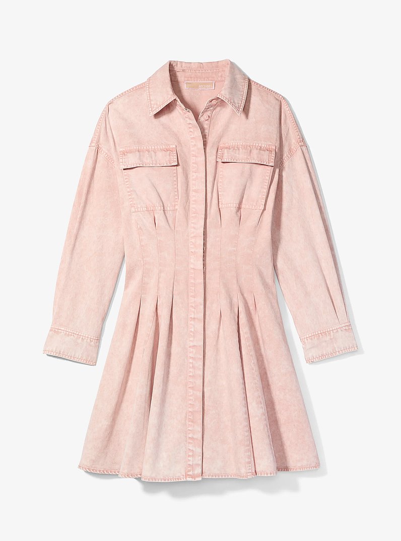Garment-Dyed Denim Shirtdress in ROSEWATER | Michael Kors
