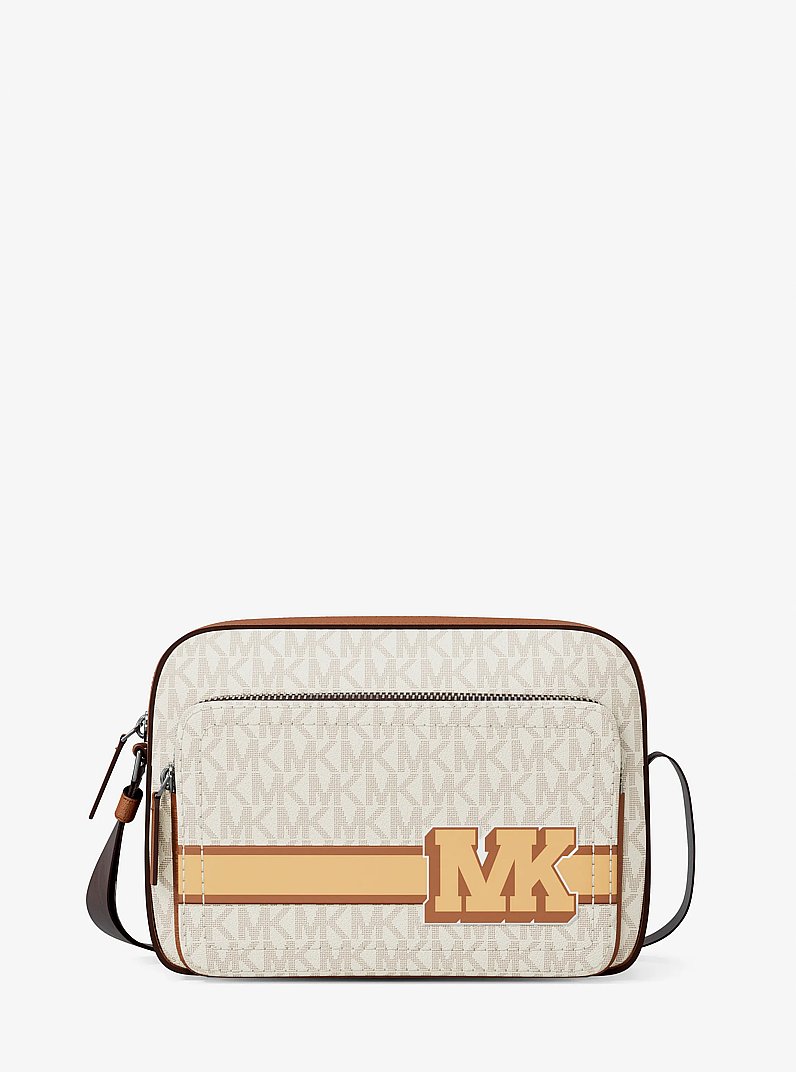 Cooper Embellished Signature Logo Flight Bag in VANILLA COMBO | Michael Kors