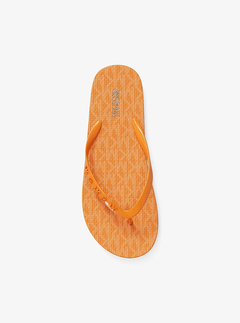 Signature Logo Flip Flops in POP ORANGE | Michael Kors