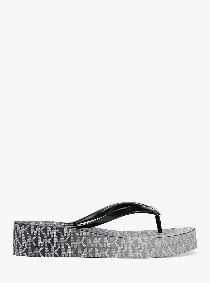 Bedford Ombr&eacute; Signature Logo Flip Flops in BLACK | Michael Kors