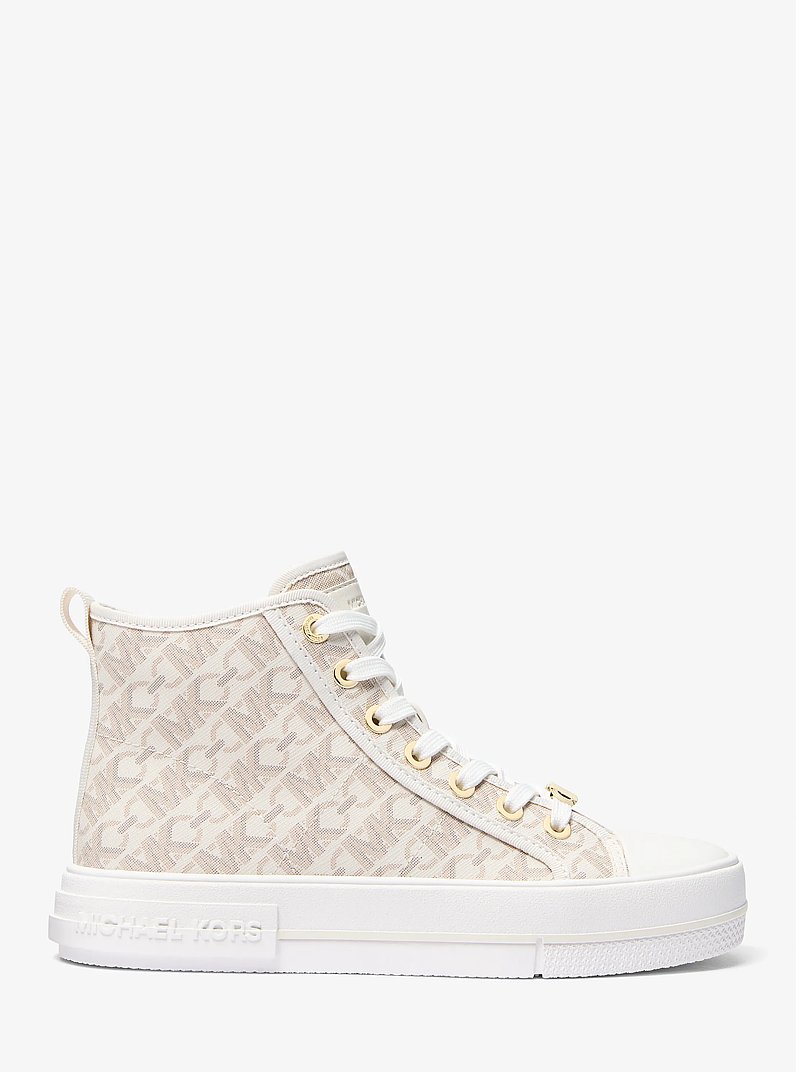 Evy Empire Monogram High-Top Sneaker in VANILLA | Michael Kors