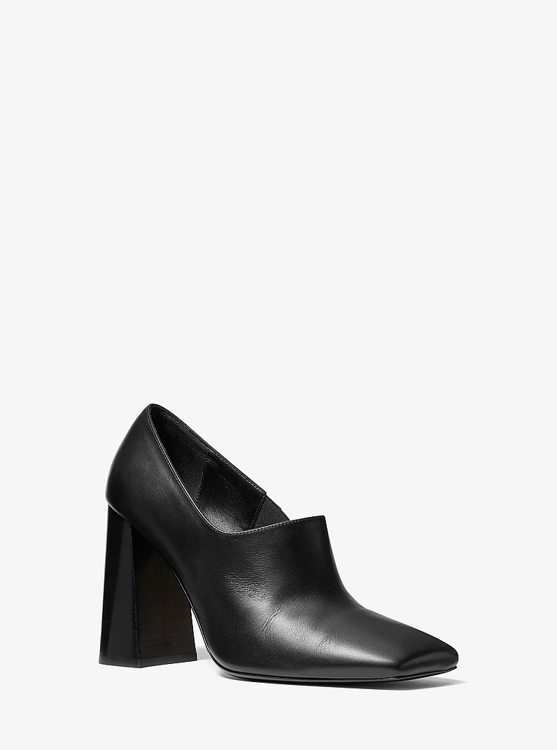Sofia High Throat Leather Pump in BLACK | Michael Kors