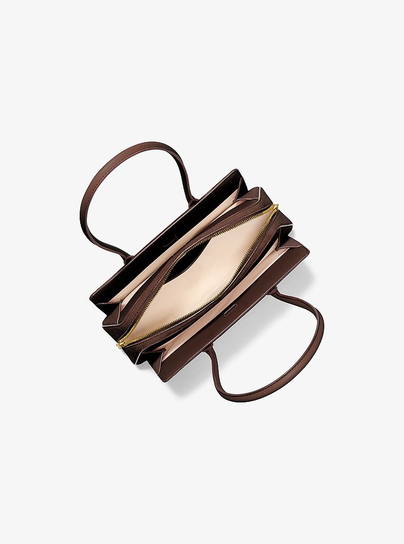 Laila Small Suede Shoulder Bag in CHOCOLATE | Michael Kors