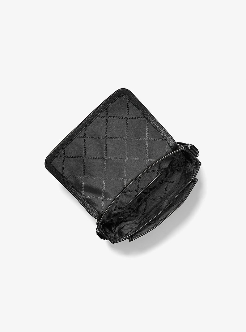 Hudson Pebbled Leather Crossbody Bag in BLACK | Michael Kors