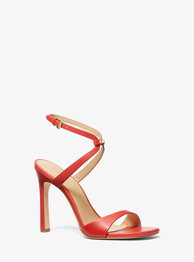 Amara Leather Sandal in SPICED CORAL | Michael Kors
