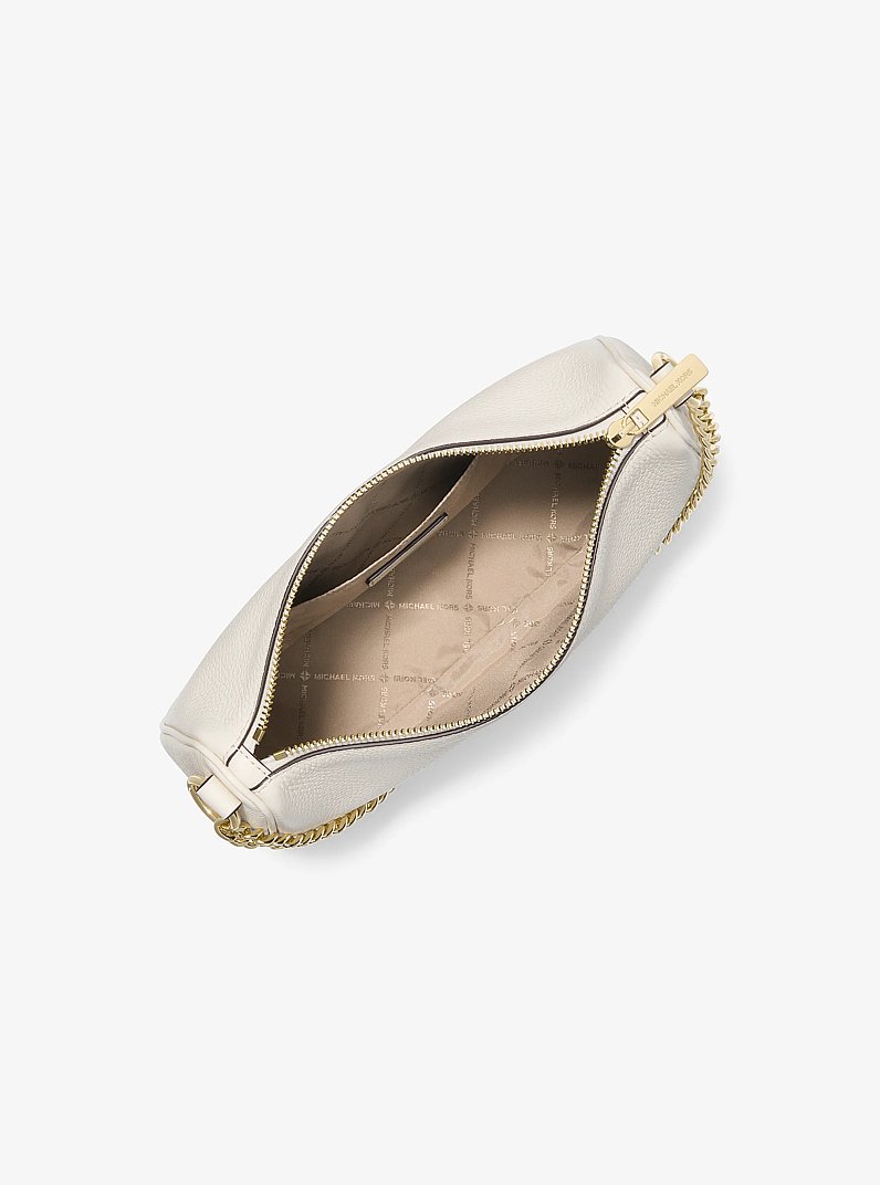 Carmela Medium Pebbled Leather Convertible Crossbody Bag in LT CREAM | Michael Kors
